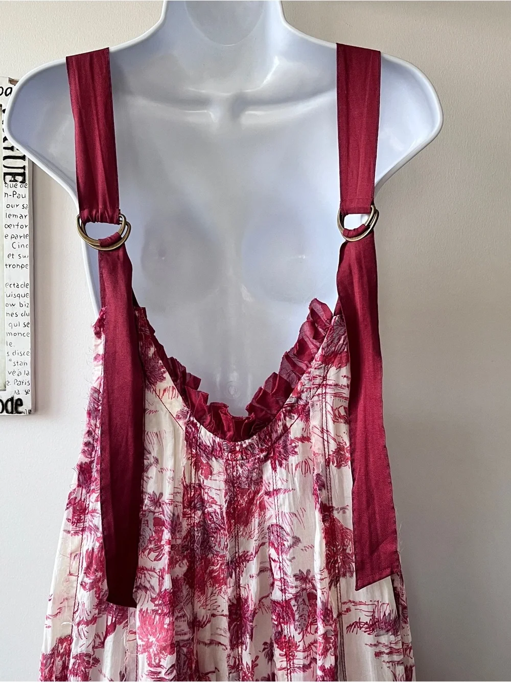 Free People Tropical Toile 100% Cotton Sleeveless Maxi Dress Size S